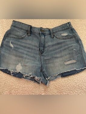 aerie Light Blue Distressed Denim Jean Shorts